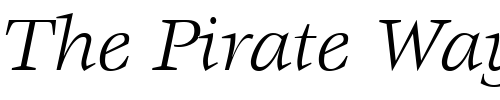 Font : ITCVeljovic-Book-Italic Custom Text : The Pirate Way Test your own text here Click to download or to view this font on a tshirt that can be custom printed in Bali