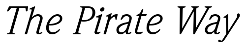 Font : ITCWeidemann-Book-Italic Custom Text : The Pirate Way Test your own text here Click to download or to view this font on a tshirt that can be custom printed in Bali