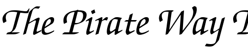 Font : ITCZapfChancery-Medium-Italic Custom Text : The Pirate Way Test your own text here Click to download or to view this font on a tshirt that can be custom printed in Bali