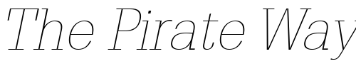Font : Installation-Light-SSi-Thin-Italic Custom Text : The Pirate Way Test your own text here Click to download or to view this font on a tshirt that can be custom printed in Bali