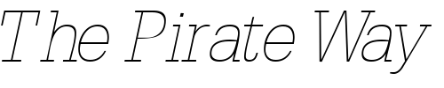 Font : InstallationLightSSK-Italic Custom Text : The Pirate Way Test your own text here Click to download or to view this font on a tshirt that can be custom printed in Bali
