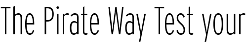 Font : Interstate-ExtraLight-Comp Custom Text : The Pirate Way Test your own text here Click to download or to view this font on a tshirt that can be custom printed in Bali