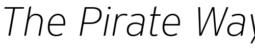 Font : Interstate-ExtraLight-Italic Custom Text : The Pirate Way Test your own text here Click to download or to view this font on a tshirt that can be custom printed in Bali