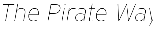 Font : Interstate-Thin-Italic Custom Text : The Pirate Way Test your own text here Click to download or to view this font on a tshirt that can be custom printed in Bali