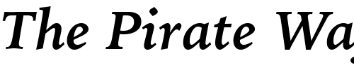 Font : IowanOldSt-OSF-BT-Bold-Italic Custom Text : The Pirate Way Test your own text here Click to download or to view this font on a tshirt that can be custom printed in Bali