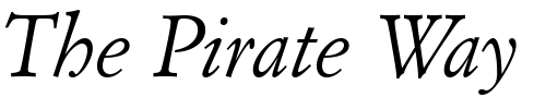 Font : ItalianGarmnd-BT-Italic Custom Text : The Pirate Way Test your own text here Click to download or to view this font on a tshirt that can be custom printed in Bali