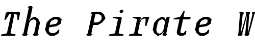 Font : JUstice-Mono-Oblique Custom Text : The Pirate Way Test your own text here Click to download or to view this font on a tshirt that can be custom printed in Bali