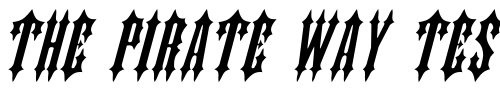 Font : JudasCaps-Italic Custom Text : The Pirate Way Test your own text here Click to download or to view this font on a tshirt that can be custom printed in Bali
