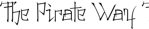 Font : Konfuciuz-Thin Custom Text : The Pirate Way Test your own text here Click to download or to view this font on a tshirt that can be custom printed in Bali