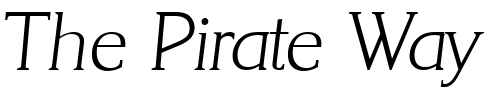 Font : Korinth-Serial-ExtraLight-RegularItalic Custom Text : The Pirate Way Test your own text here Click to download or to view this font on a tshirt that can be custom printed in Bali