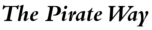 Font : Kuriakos-Black-SSi-Bold-Italic Custom Text : The Pirate Way Test your own text here Click to download or to view this font on a tshirt that can be custom printed in Bali