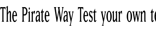 Font : MatrixNarrowOldstyle-Regular Custom Text : The Pirate Way Test your own text here Click to download or to view this font on a tshirt that can be custom printed in Bali