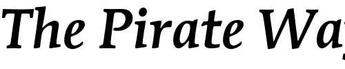 Font : MendozaITCMediumOS-RmnIta Custom Text : The Pirate Way Test your own text here Click to download or to view this font on a tshirt that can be custom printed in Bali