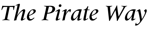 Font : Meridien-Medium-Italic Custom Text : The Pirate Way Test your own text here Click to download or to view this font on a tshirt that can be custom printed in Bali