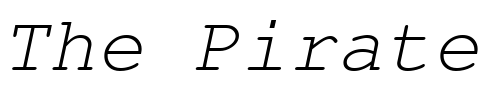 Font : NimbusMonLTU-Italic Custom Text : The Pirate Way Test your own text here Click to download or to view this font on a tshirt that can be custom printed in Bali