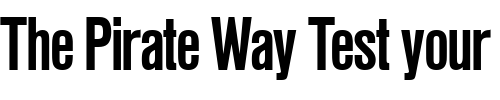 Font : Nimbus_Sans_Becker_PCon_Bold Custom Text : The Pirate Way Test your own text here Click to download or to view this font on a tshirt that can be custom printed in Bali
