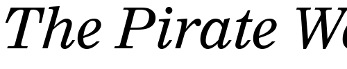 Font : Nimrod-MT-Italic Custom Text : The Pirate Way Test your own text here Click to download or to view this font on a tshirt that can be custom printed in Bali