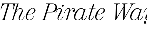 Font : NormanBecker-ExtraLight-Italic Custom Text : The Pirate Way Test your own text here Click to download or to view this font on a tshirt that can be custom printed in Bali