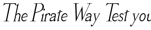 Font : Olympus-Condensed-Italic Custom Text : The Pirate Way Test your own text here Click to download or to view this font on a tshirt that can be custom printed in Bali