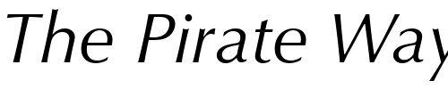 Font : OptimaLTStd-Italic Custom Text : The Pirate Way Test your own text here Click to download or to view this font on a tshirt that can be custom printed in Bali