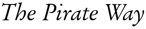 Font : OrigGarmnd-BT-Italic Custom Text : The Pirate Way Test your own text here Click to download or to view this font on a tshirt that can be custom printed in Bali