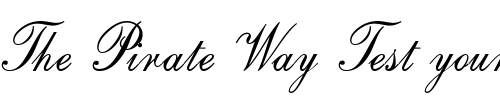 Font : Original-Script-ES Custom Text : The Pirate Way Test your own text here Click to download or to view this font on a tshirt that can be custom printed in Bali