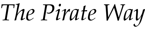 Font : P052L-Italic Custom Text : The Pirate Way Test your own text here Click to download or to view this font on a tshirt that can be custom printed in Bali