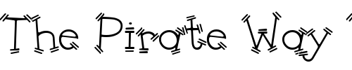 Font : PC-Double-Tick Custom Text : The Pirate Way Test your own text here Click to download or to view this font on a tshirt that can be custom printed in Bali