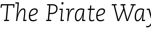 Font : PMN-Caecilia-46-Light-Italic-Oldstyle-Figures Custom Text : The Pirate Way Test your own text here Click to download or to view this font on a tshirt that can be custom printed in Bali