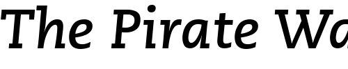 Font : PMN-Caecilia-76-Bold-Italic-Oldstyle-Figures Custom Text : The Pirate Way Test your own text here Click to download or to view this font on a tshirt that can be custom printed in Bali