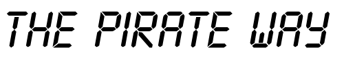Font : PT-DigiCaps Custom Text : The Pirate Way Test your own text here Click to download or to view this font on a tshirt that can be custom printed in Bali