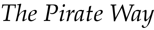 Font : Palatino-CE-Italic Custom Text : The Pirate Way Test your own text here Click to download or to view this font on a tshirt that can be custom printed in Bali
