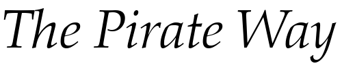 Font : Palatino-Light-Italic Custom Text : The Pirate Way Test your own text here Click to download or to view this font on a tshirt that can be custom printed in Bali