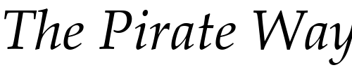 Font : Palatino-OsF-Italic Custom Text : The Pirate Way Test your own text here Click to download or to view this font on a tshirt that can be custom printed in Bali