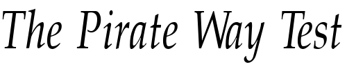 Font : PalisadeCondensed-Italic Custom Text : The Pirate Way Test your own text here Click to download or to view this font on a tshirt that can be custom printed in Bali
