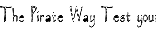 Font : Paradox-LightHC Custom Text : The Pirate Way Test your own text here Click to download or to view this font on a tshirt that can be custom printed in Bali