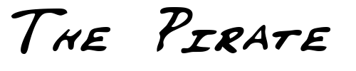 Font : PerkinsHand-Italic Custom Text : The Pirate Way Test your own text here Click to download or to view this font on a tshirt that can be custom printed in Bali