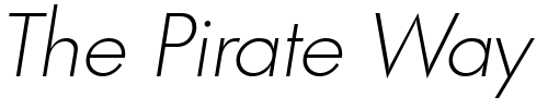 Font : PeterBecker-ExtraLight-Italic Custom Text : The Pirate Way Test your own text here Click to download or to view this font on a tshirt that can be custom printed in Bali