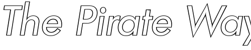 Font : PeterBeckerOutline-Italic Custom Text : The Pirate Way Test your own text here Click to download or to view this font on a tshirt that can be custom printed in Bali