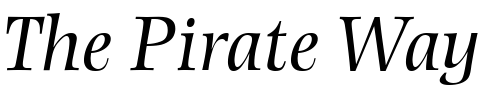 Font : Photina-MT-Italic Custom Text : The Pirate Way Test your own text here Click to download or to view this font on a tshirt that can be custom printed in Bali