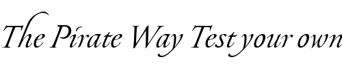 Font : PirouetteLTStd-Text Custom Text : The Pirate Way Test your own text here Click to download or to view this font on a tshirt that can be custom printed in Bali