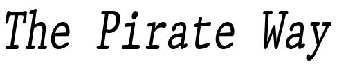 Font : PrestigeCondensed-Italic Custom Text : The Pirate Way Test your own text here Click to download or to view this font on a tshirt that can be custom printed in Bali