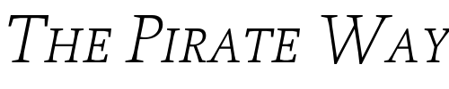 Font : Proforma-UltraLightItalicSC Custom Text : The Pirate Way Test your own text here Click to download or to view this font on a tshirt that can be custom printed in Bali