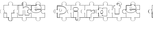 Font : Puzzle-Pieces-Outlined Custom Text : The Pirate Way Test your own text here Click to download or to view this font on a tshirt that can be custom printed in Bali