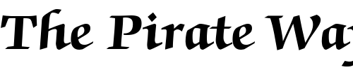 Font : QTChanceryType-Bold Custom Text : The Pirate Way Test your own text here Click to download or to view this font on a tshirt that can be custom printed in Bali