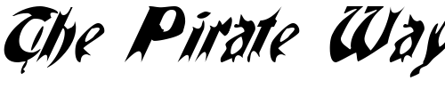 Font : QuaelGothicItalics Custom Text : The Pirate Way Test your own text here Click to download or to view this font on a tshirt that can be custom printed in Bali