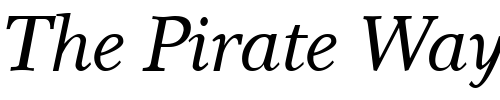 Font : Res-Publica-Italic Custom Text : The Pirate Way Test your own text here Click to download or to view this font on a tshirt that can be custom printed in Bali