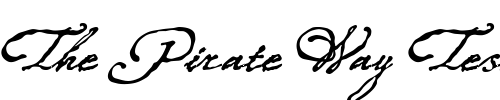 Font : Roanoke-Script Custom Text : The Pirate Way Test your own text here Click to download or to view this font on a tshirt that can be custom printed in Bali
