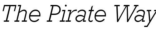 Font : Rockwell-Light-Italic Custom Text : The Pirate Way Test your own text here Click to download or to view this font on a tshirt that can be custom printed in Bali