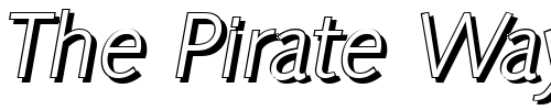 Font : RogerBeckerShadow-Light-Italic Custom Text : The Pirate Way Test your own text here Click to download or to view this font on a tshirt that can be custom printed in Bali